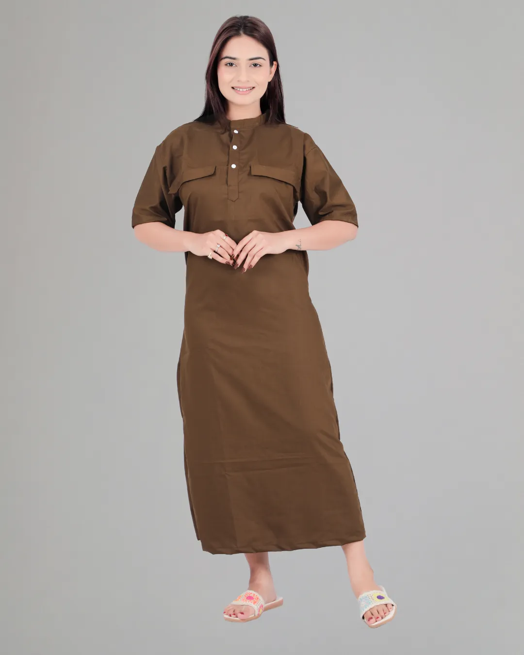 Brown Utility Dress